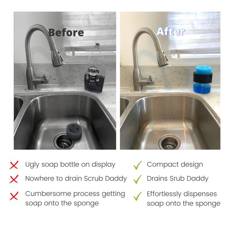 OVVE® HOME Soap Dispenser and Sponge Holder Compatible with The