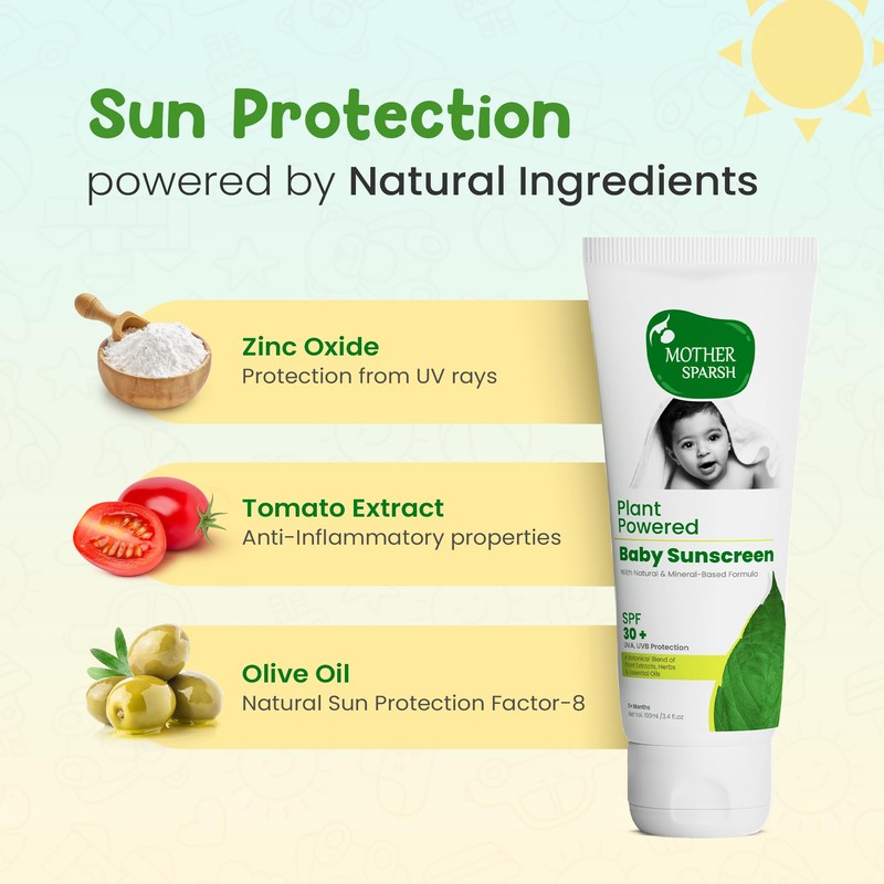 Mother Sparsh Natural Baby Sunscreen Lotion with SPF 30+ For