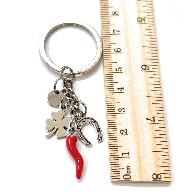 Mavilla Fashion Stainless Steel Keyring Pendant with Lucky Horseshoe and