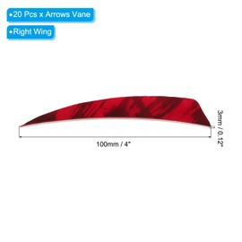 PATIKIL Shield Cut Vanes, 20 Pack 4 Inch Archery Arrow Fletch Turkey Feather Fletch Right Wing Fletching for DIY Target Shooting, Red