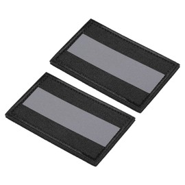 PATIKIL Reflective Patch 2x3", 2 Pcs Hook and Loop Fastener Safety Appliques for Night Sportsperson Worker Hiker, Black