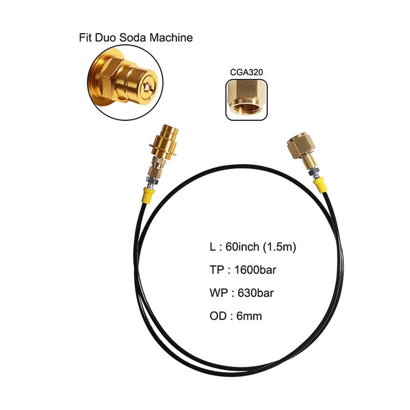 Terra CQC Quick Connect to External Co2 Tank Adapter Hose