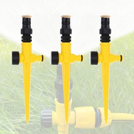 YEKUYEKU 3 Pcs Garden Sprinklers, Automatic 360° Rotating Lawn Sprinkler With Adjustable Watering System for Yard and Garden, Large Coverage Area