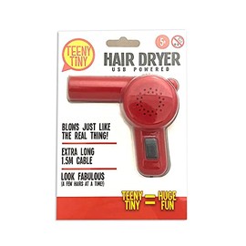 Teeny Tiny Hairdryer 10cm f/Dolls/Home/Office USB Powered Kids Fun Game/Toy 5y+