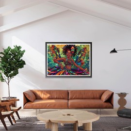 LOMSIOY DIY 5D Diamond Art Kits for Adults, African Woman Diamond Painting Kits for Beginner, Wings Diamond Art with Round Full Drill Rhinestone Crafts Gem Arts for Home Wall Decor 12 * 16 inch