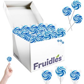 Fruidles Blue Swirl Swirls Lollipop Candy, Mixed Fruit Flavor, Individually Wrapped (144-Pack)