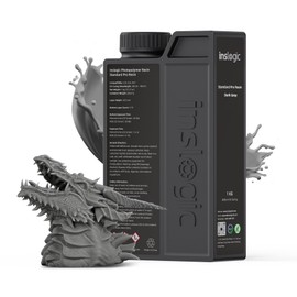 Inslogic 3D Printer Resin, Standard Pro Resin 405nm UV-Curing 3D Resin for LCD/DLP/SLA 3D Printing, High Precision & Low Shrinkage & Fast Curing (Dark Gray, 1kg)