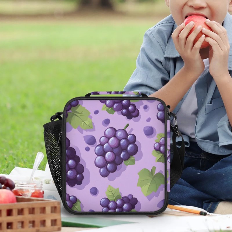 Eizlang Grape Insulated Lunch Bags Reusable Cooler Lunch Box Freezable