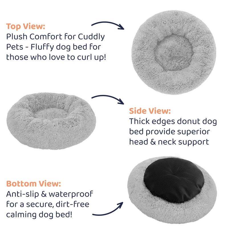 Donut Dog Bed - Premium Comfort for Anxiety Relief -