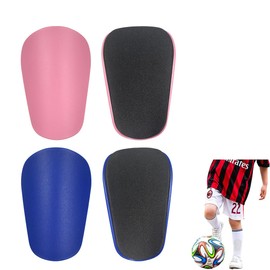 Ruayia Small Shin Pads for Football, 2 Pairs / 4 Pieces Football Shin Pads, Mini Shockproof Anti-Collision Leg Protectors for Teenagers and Adults, Protective Equipment (Pink+Blue)