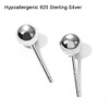 Sterling Silver Round Ball Stud Earrings for Women Men, 3