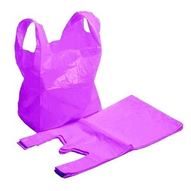 AMD Nexus AMD Nexus Plastic Carrier Bags - Heavy Duty Vest Bags, Large (11 x 17 x 21) - Pack of 75 (Purple)