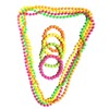 OHEETU 8Pcs 80s Neno Beaded Necklace Bracelet Sets Colorful Plastic