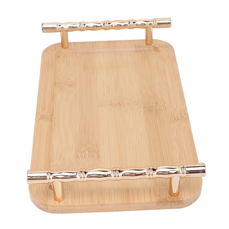 Bamboo Serving Tray with 2 Handle Eco Friendly Multipurpose Rectangular