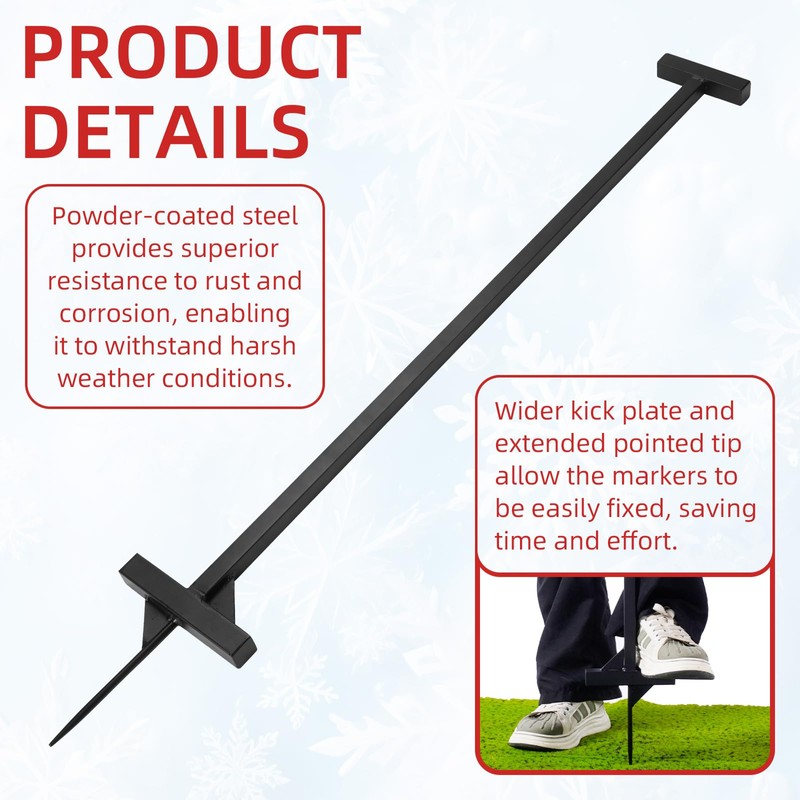 Snow Stake Installation Tool, Heavy Duty Driveway Markers Installation Tool