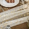 Artoid Mode 6Pcs Beige Gold Gauze Table Runner 120 Inch
