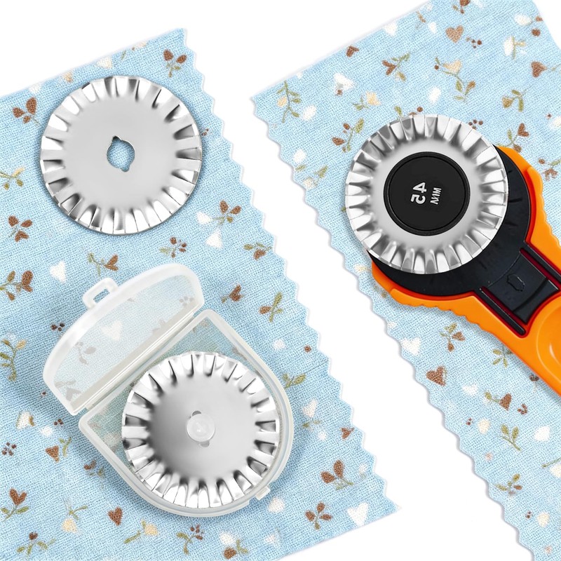 5 Pack 45mm Pinking Rotary Cutter Blades, Wavy Edge Replacement