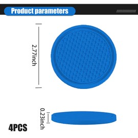 Polcatay 4 PCS Cup Holder Coaster, Honeycomb Anti-skid Shock-absorbing Silent Beverage Mat, Thickened Silicone Insert Car Cup Holder Insulation Mat, for Most Cars Interior Accessories (Blue)