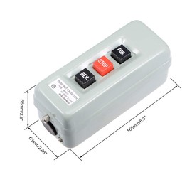 uxcell Self Locking Forward Stop Reverse Pushbutton Push Button Station 15A 2.2KW