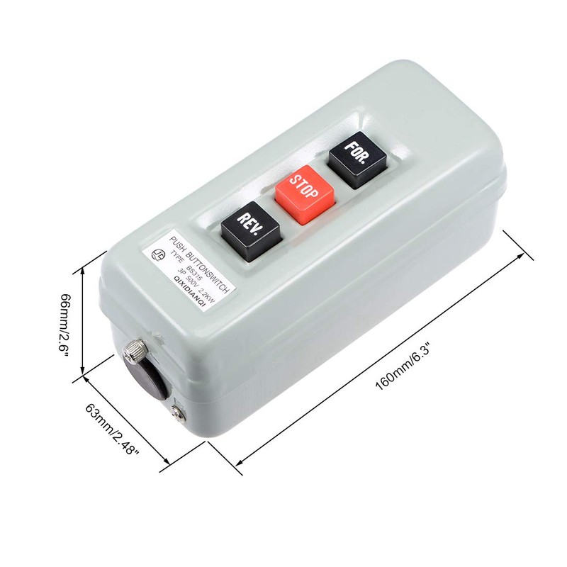 uxcell Self Locking Forward Stop Reverse Pushbutton Push Button Station