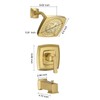BWE Tub Shower Faucet Brushed Gold Shower Faucet Set with