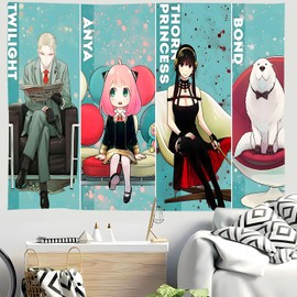 Anime Spy Birthday Party Supplies, ANYA Yor Forger Banner Party Decorations Living Room Tapestry for Bedroom SPY Cosplay Photography Background (Green)
