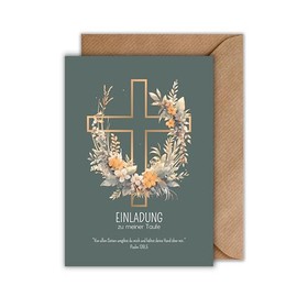 WBdesignz Set of 10 Christening Invitation Cards – Invitation Cards Christening Invitation Card Set (DIN A6)