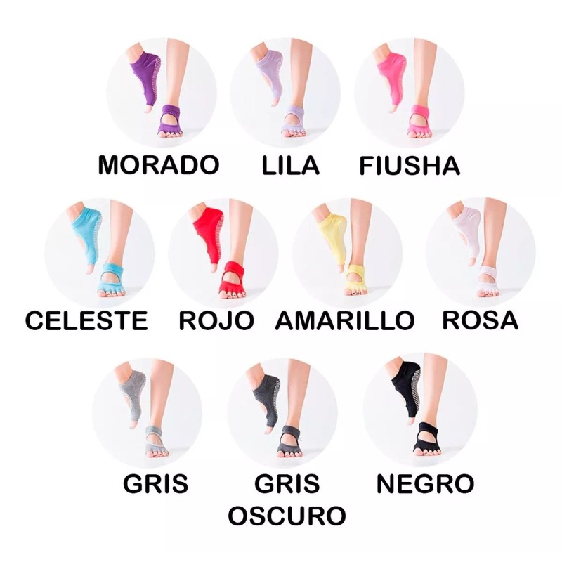 Veraly Calcetines Antideslizantes Yoga Pilates Dedos Expuestos Full