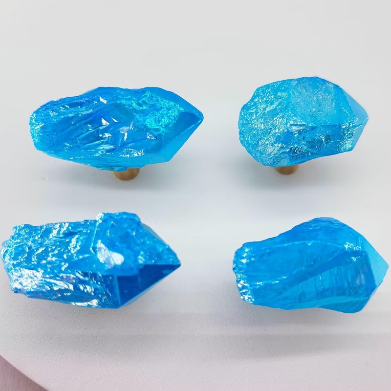 FZBHRO Natural Crystal Stone Cabinet Knobs Decorative Drawer Knobs Handles