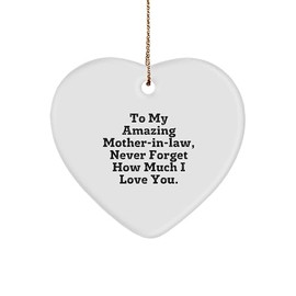 to My Amazing Mom-in-Law, a Heartfelt Gift from Your Loving Family, Customized Heart Ornament for Christmas