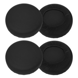 sourcing map 4 Pack Stool Covers Round, 16-20 Inch Bar Stool Covers Washable Dustproof Slipcover Seat Cushion with Elastic for Bar Kitchen Living Room Decor, Black
