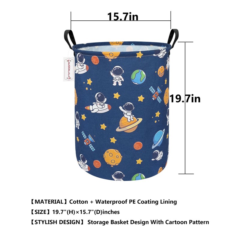 QUEENLALA Large Storage Basket,Laundry Hamper/Bathroom/Home Decor/Collapsible Round Storage Bin,Boys and