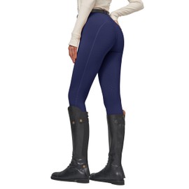 Willit Women's Fleece Riding Breeches Winter Horse Riding Pants Tights Equestrian Thermal Schooling Tights Navy Blue S