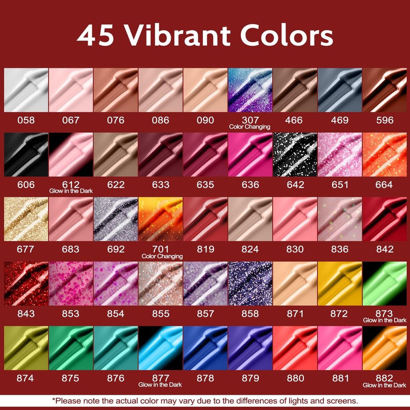 Lavender Violets 49pcs Gel Nail Polish Set 45 Colors Neon