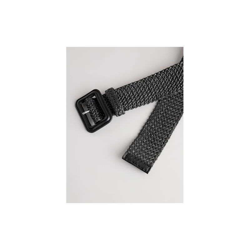 NEXT Wide Raffia Belt, black, L