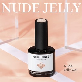 modelones Gel Nail Polish, 1 Pcs 15ml Transparent Jelly Neutral Gel Polish Set 2022 Popular Sheer Nude Color Nail Gel Polish Kit, Soak Off LED Salon DIY at Home Gel Nail Manicure Gift for Women Girls