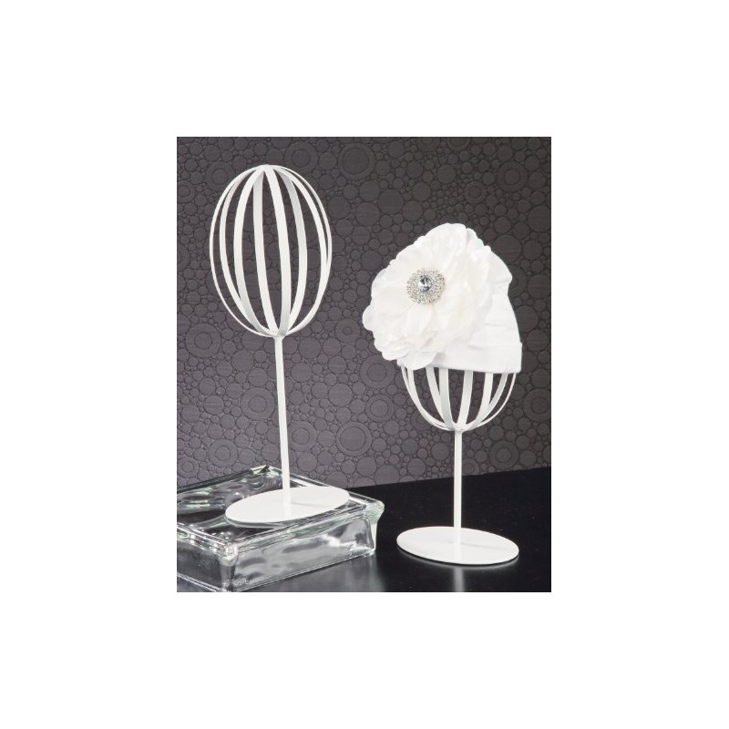 Small White Metal Hat Wig Stand