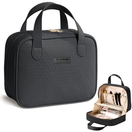 JOURMON Makeup Bag Protable Quilted Makeup Bag Travel Essentials Pouch Cosmetic Bag for Women, Black