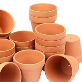 BLQH [26 Pack] 4" Terracotta Planter Pots with Drainage Hole - Clay, Ceramic, Cactus, Flower & Succulent Nursery Pots for Garden