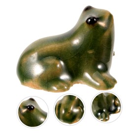 Levemolo Outdoor Garden Frog Statue Ceramic Frog Figurine Animal Sculpture Garden Decor