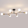JERANDO Black and Gold Semi Flush Mount Ceiling Lighting Fixture,