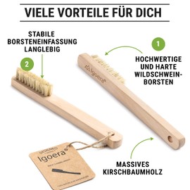 IGOERA Premium Boulder Brush, Climbing Brush, Made of Cherry Wood for Cleaning Climbing Handles, Strips and Finger Holes
