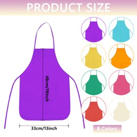 GROOFOO 8 Piece Children's Apron Set, Children's Painting Apron, Cooking Apron, Waterproof, Non-Woven Fabric Craft Apron, for Baking and Cooking, Drawing Events for Children 2-8 Years Old