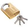 Solid Padlock with 4 Keys Brass Security Lock Home Door