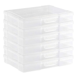 novelinks Transparent 4" x 6" Photo Storage Boxes - Photo Organizer Cases Photo Keeper Picture Storage Containers Box for Photos - 6 PACK (Clear)