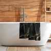 Miaoquhe Black Gold Marble Hand Towel Set of 2, Marble