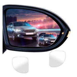 2PCS Blind Spot Car Mirror, HD Glass Rotate Adjustable Car Side Mirror, Fan Shaped Frameless Wide-angle Blind Spot Mirror, Universal Convex Rear View Mirror for Car, SUV, Truck (Fan shape)