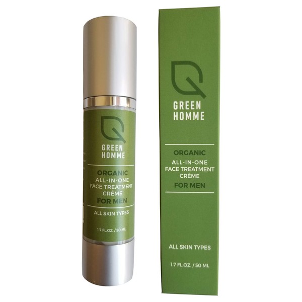 GREEN HOMME Men's Moisturizing Anti-Aging Cream - Organic & Natural Ingredients - Free of Fragrance - All Skin Types - Dry, Oily & Sensitive Skin - Made in the USA