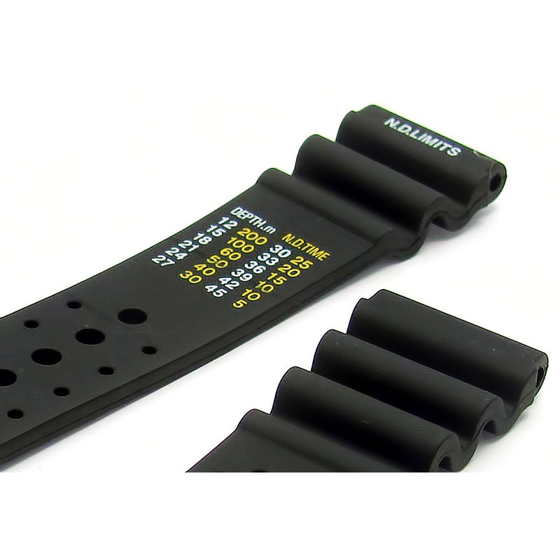 ND Limits High-Grade Polyurethane SCUBA Divers Watch Strap 20mm Black