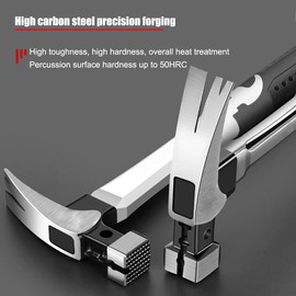 Heavy Duty Claw Hammer, 13oz Multifunction Magnetic Automatic Nail Suction Hammer Hammer Mallet Woodworking Nail Striking Tools for Home Repair, DIY, Woodwork